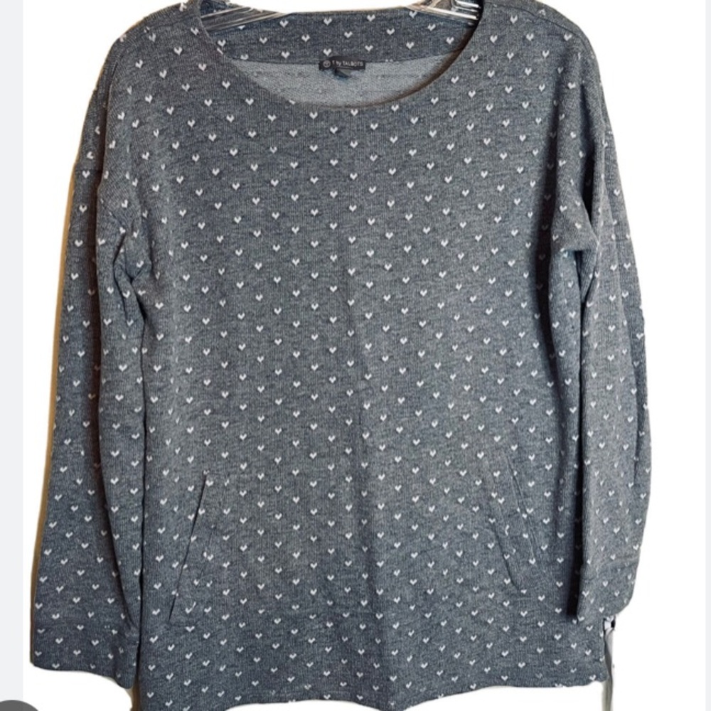 T by Talbots Heart Side Tie Sweatshirt